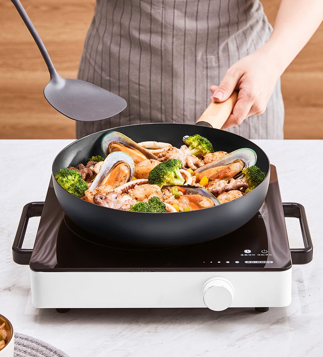 Сковорода для всех типов плит Ксиаоми Circling Kitchen Uncoated Fine Iron Stainless Frying Pan