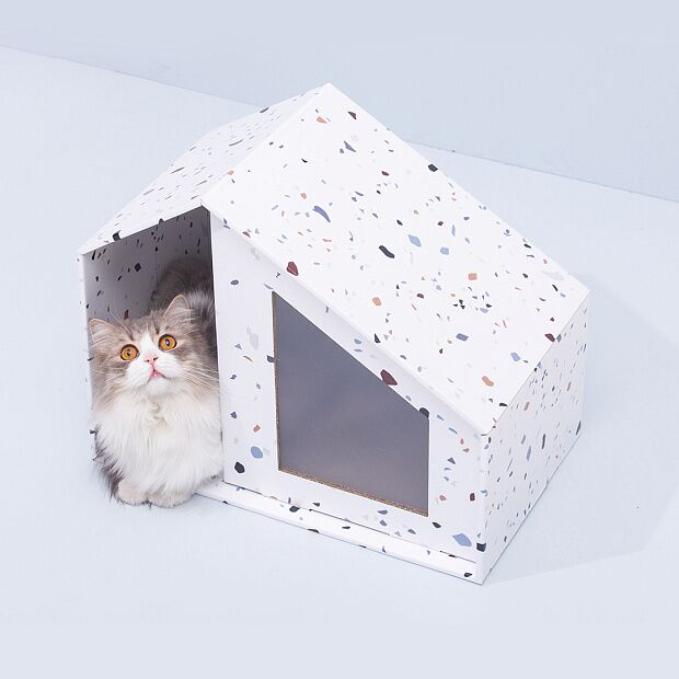 Furrytail Tail Life Hut Cat Scratch Board Max (White) - 4