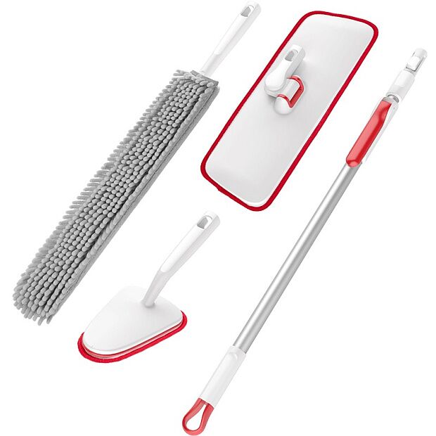 Набор для уборки Yi Jie Yi Scratch Clean Scraper Mop Set (White/Red) - 4