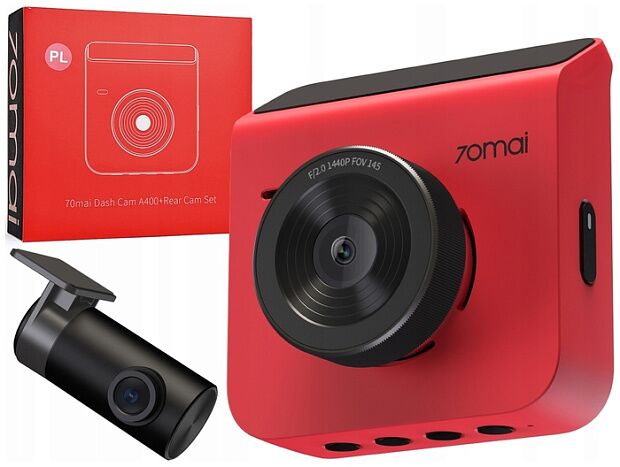 Видеорегистратор 70mai Dash Cam A400 + камера RC09 (Red) - 1