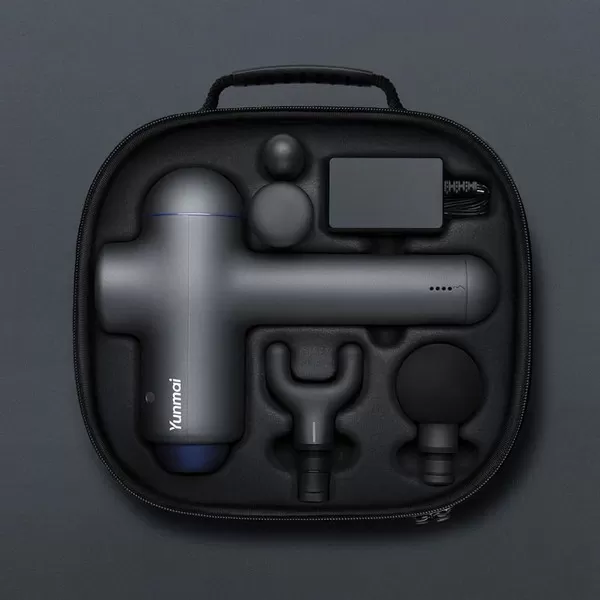 Комплектация массажного пистолета Xiaomi YUNMAI Massage Fascia Gun Состав комплекта массажного пистолета Xiaomi YUNMAI Massage Fascia Gun
