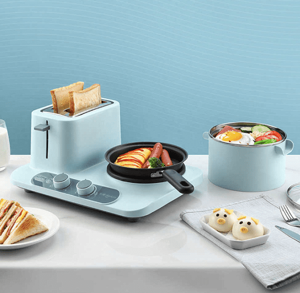 Плита и тостер Donlim Multi-Function Breakfast Machine (Pink) - 4